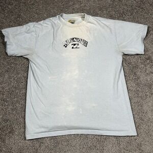 Vintage Billabong T-Shirt Mens XL Light Blue Surf Skate Double-Sided Graphic‎